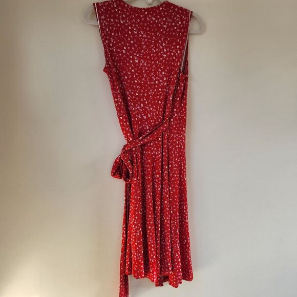 Diane Von Furstenberg Red Jasmine Floral Wrap Dress Size Medium - Picture 6 of 7